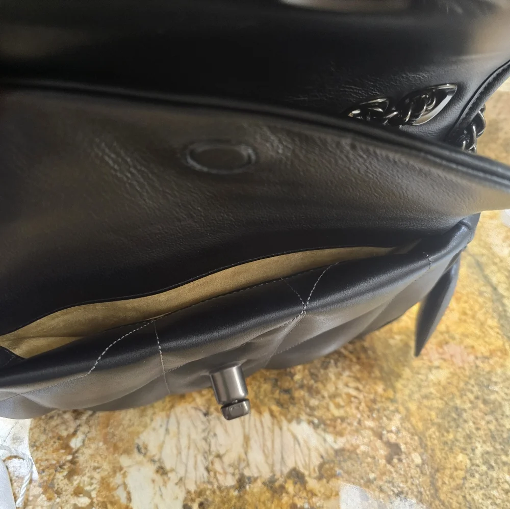 Black Quilted Shoulder Bag - Picture 7 of 7